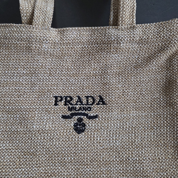 GWP Prada Straw Woven Tote Bag - Picture 3 of 8